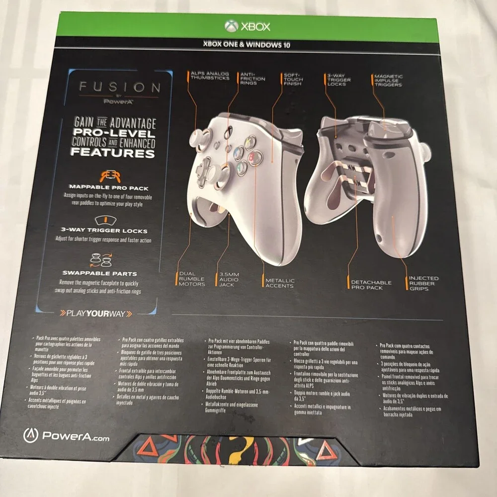 Power A Fusion Pro Wired Controller White Xbox One 1514146-01 w/ Box